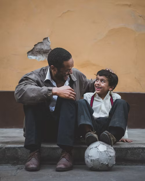 Father and son.
Productive things to do in Jamaica, be a role model