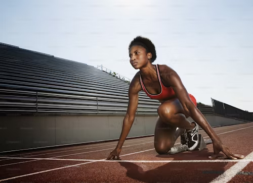 Girl getting ready to run a race despite the odds