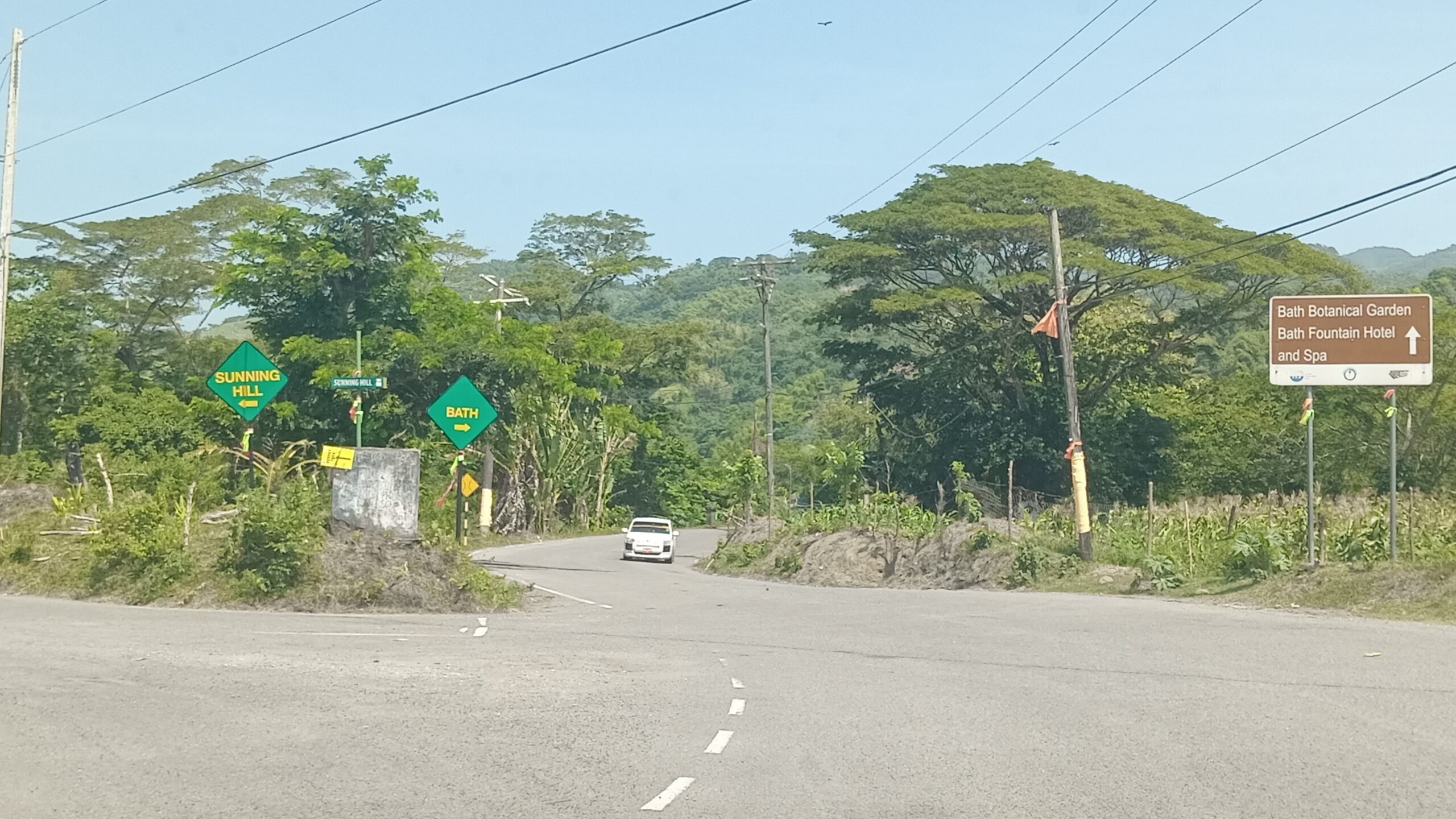 Road leading to Bath Botanical Gardens in St. Thomas